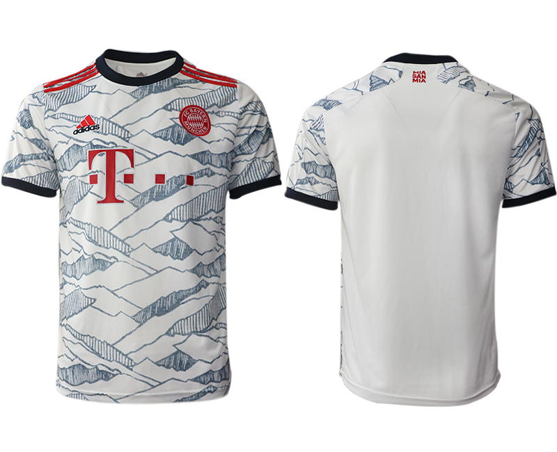 Men 2021-2022 Club Bayern Munich Second away aaa version white blank Soccer Jersey->customized soccer jersey->Custom Jersey